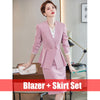 2023 Pink Blazer Women Business Suits Skirt and Jacket Sets Ladies Work Wear Office Uniform Styles