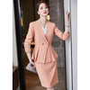 2023 Pink Blazer Women Business Suits Skirt and Jacket Sets Ladies Work Wear Office Uniform Styles