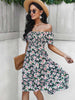 2023 Summer Bohemian Dress Women's Butterfly Sleeve Slash Neck Floral Print Vestidos Chic Elegant Midi Dresses