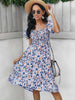 2023 Summer Bohemian Dress Women's Butterfly Sleeve Slash Neck Floral Print Vestidos Chic Elegant Midi Dresses