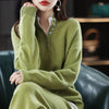 2023 Ladies 100% Cashmere Wool Suit Casual Long Sleeve Pullover Sweater Solid Color Knit Long Wide Leg Pants Pure Wool Suit