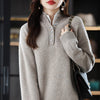 2023 Ladies 100% Cashmere Wool Suit Casual Long Sleeve Pullover Sweater Solid Color Knit Long Wide Leg Pants Pure Wool Suit