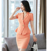 2023 Orange Pink Blazer Women Business Suits Formal Office Suits Work Wear Uniforms Ladies Skirt and Jacket Sets