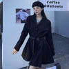 2023 Oversized Leisure Women Blazers  and Jackets  plus size black lace up coats outerwear