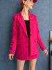 2Pcs 2023 Spring Women OL Skirts Blazer Suits Solid Color Single Button Jacket Long Sleeve Notched Coats Outwear