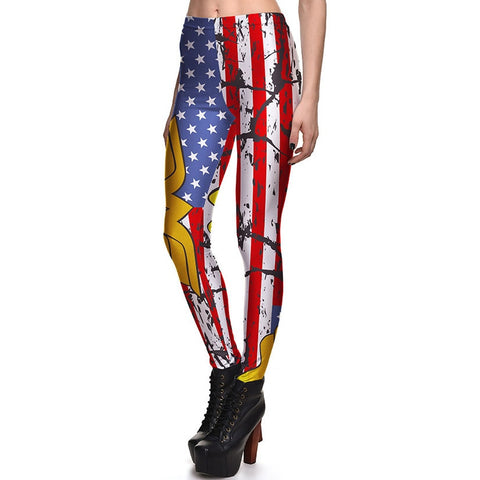 New 3848 Sexy Girl Slim Ninth Pants Chains Batman Harley Quinn Cospaly Printed Stretch Fitness Women Leggings Plus Size