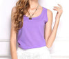 New 7Size Women Clothing Fashion Chiffon Tank Tops Vest Shirts Solid Candy Color Chiffon Loose Top Shirt