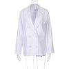 2023 Spring Fall Double Breasted Blazer Long Sleeve Jacket Women Loose Coat Winter Female Casual Oversized Overcoat