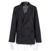 2023 Spring Fall Double Breasted Blazer Long Sleeve Jacket Women Loose Coat Winter Female Casual Oversized Overcoat