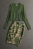 Autumn Runway Style Women Casual Suits Long Sleeve Coat With Print Skirt Suits Women Set Plus Size XL