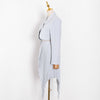 Casual White Two Piece Set For Women Notched Long Sleeve Blazer High Waist Irregular Hem Skirt Female Korean Sets