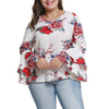 New Arrival Clothing Plus Size Blouse Women's Bell Sleeve Loose Polka Flower Shirt Ladies Casual Top high Quality Elegant#GHC
