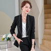 Fall Autumn Formal Blazer Women Ladies Solid Coat Female Slim Single Button White Black Jacket