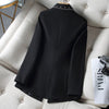 Fall Autumn Formal Blazer Women Ladies Solid Coat Female Slim Single Button White Black Jacket