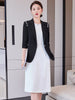 Office Ladies Formal Blazer and Skirt Suit Women Black Khaki White Two Piece Set For Business Work Wear