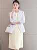 Office Ladies Formal Blazer and Skirt Suit Women Black Khaki White Two Piece Set For Business Work Wear