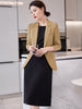 Office Ladies Formal Blazer and Skirt Suit Women Black Khaki White Two Piece Set For Business Work Wear