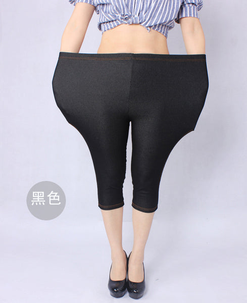 New Arrival Summer Style High Quality Women leggings Super elastic Denim soft breathable 5XL Plus size women's Mid-Calf pants