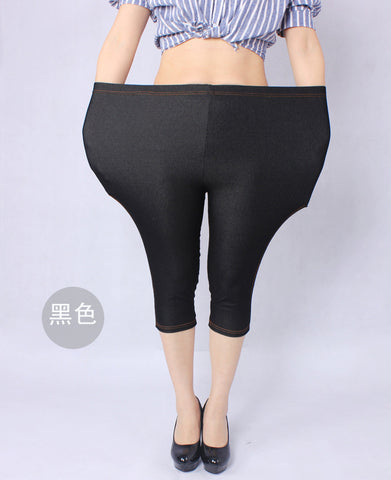 New Arrival Summer Style High Quality Women leggings Super elastic Denim soft breathable 5XL Plus size women's Mid-Calf pants