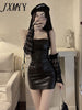 Summer Women  Strapless Slim Hip Sexy Evening Bodycon Party Club Dress With Lace Gloves Solid Color Girl Style