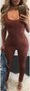 New Arrvial Rompers Backless women jumpsuits 2022 tight long pants Sexy O-neck Bandage Lace-UP Suede Women garment  jumpsuit