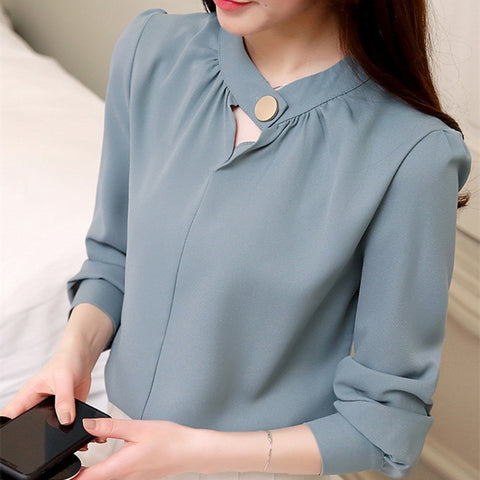 New Autumn 2022 Womens Tops and Blouses Long Sleeve Chiffon Blouse Ladies Tops Women Shirts Shirt Office White Blusa Feminina