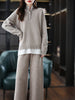 Autumn/Winter Cashmere Knitting Suit, Two-Piece Lapel Sweater For Women, Joker 100 Pure Wool Sweater
