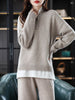 Autumn/Winter Cashmere Knitting Suit, Two-Piece Lapel Sweater For Women, Joker 100 Pure Wool Sweater