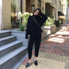 Autumn Winter Knitted Tracksuit Turtleneck Sweatshirts Women Suit clothing 2 Piece set Knit pant Female Pants suit