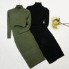 Autumn Winter Women Knitted Dress Turtleneck Sweater Dresses Lady Slim Bodycon Long Sleeve Bottoming Dress Vestidos PP003
