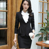 Autumn Winter Women Skirt Suits Elegant Business Formal Long Sleeve Hem Ruffles Office Ladies Work Uniforms