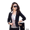 New Autumn Women Blazers Clothes Slim Bodycon Top  Jacket Coat Lapel One Button Three Quarter Sleeve Outerwear Short Suit