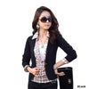 New Autumn Women Blazers Clothes Slim Top  Jacket Coat Lapel One Button Three Quarter Sleeve Outerwear Short Suit
