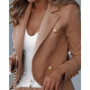 Autumn Women Double Breast Blazer Femme Solid Long Sleeve Jacket Coat Elegant Office Lady Slim Fit Outfits Business