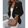 Autumn Women Double Breast Blazer Femme Solid Long Sleeve Jacket Coat Elegant Office Lady Slim Fit Outfits Business