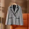 Autumn Women Pink Tweed Blazer Coat Long Sleeve Double Breasted Female Office Lady Jacket Outerwear Chic Tops trf