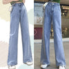 Autumn Women Jeans Hip-hop Printing Wash High Waist Female Denim Jeans Loose Wide Leg Streetwear Pants