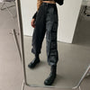 Autumn Women Jeans Hip-hop Printing Wash High Waist Female Denim Jeans Loose Wide Leg Streetwear Pants