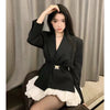 Black White Suit Coat for Women Ins Spring and Summer of 2023 Office Blazer Lapel Jacket Lady SuitAutumn Coat 2023