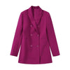 Blazer 2023 Autumn Winter Elegant Ladies Suit jacket Chic Rose red Slim Warm Jacket Blazer Formal Office Women Suits