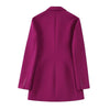 Blazer 2023 Autumn Winter Elegant Ladies Suit jacket Chic Rose red Slim Warm Jacket Blazer Formal Office Women Suits