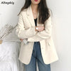 Blazers Women Oversized Long Sleeve Single Breasted Outwear Elegant Office Lady S-3XL Loose Suits Female Daily Spring Autumn