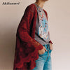 New Boho Lace Hollow Kimono Cardigan 2022 Summer Women Blusas Vintage Loose Bohemian Blouse Shirts Long Outerwear Wine Red Pink