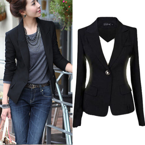 New Brand Black Blazer Plus Size Women Blazers and Jackets Slim  Work Wear Blazer European Style Blaser Feminina blazer women