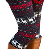 New Brand Women Warm Winter Knit Snowflake Leggings Xmas Stretch Pants Printing Nine Pants