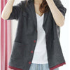 Casual Knit Blazer Mujer 2022 Spring Outerwear Women Suit Jacket Loose Large Size Ladies Single-breasted Short Coat f726
