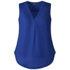 New Chiffon Womens V Neck Shirts Double Layered Pleated Blouse Office Tank Top Solid