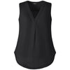New Chiffon Womens V Neck Shirts Double Layered Pleated Blouse Office Tank Top Solid