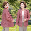 Classic Plaid Suit Coat Female Long Sleeve Blazers Office Ladies Slim Blazer Middle Aged Women Elegant Outerwear