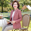 Classic Plaid Suit Coat Female Long Sleeve Blazers Office Ladies Slim Blazer Middle Aged Women Elegant Outerwear